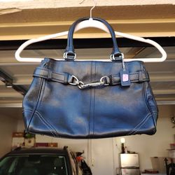 COACH Black leather Handbag Purse EUC