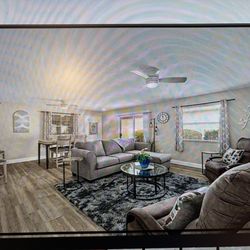 Like-New Gray Sectional Sofa Chaise, Side Table & Area Rug – The Villages 