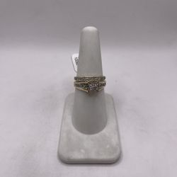 10kt Gold Duo Diamond Engagement Style Ring Set 
