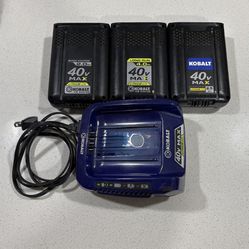 Kobalt Batteries and Charger 