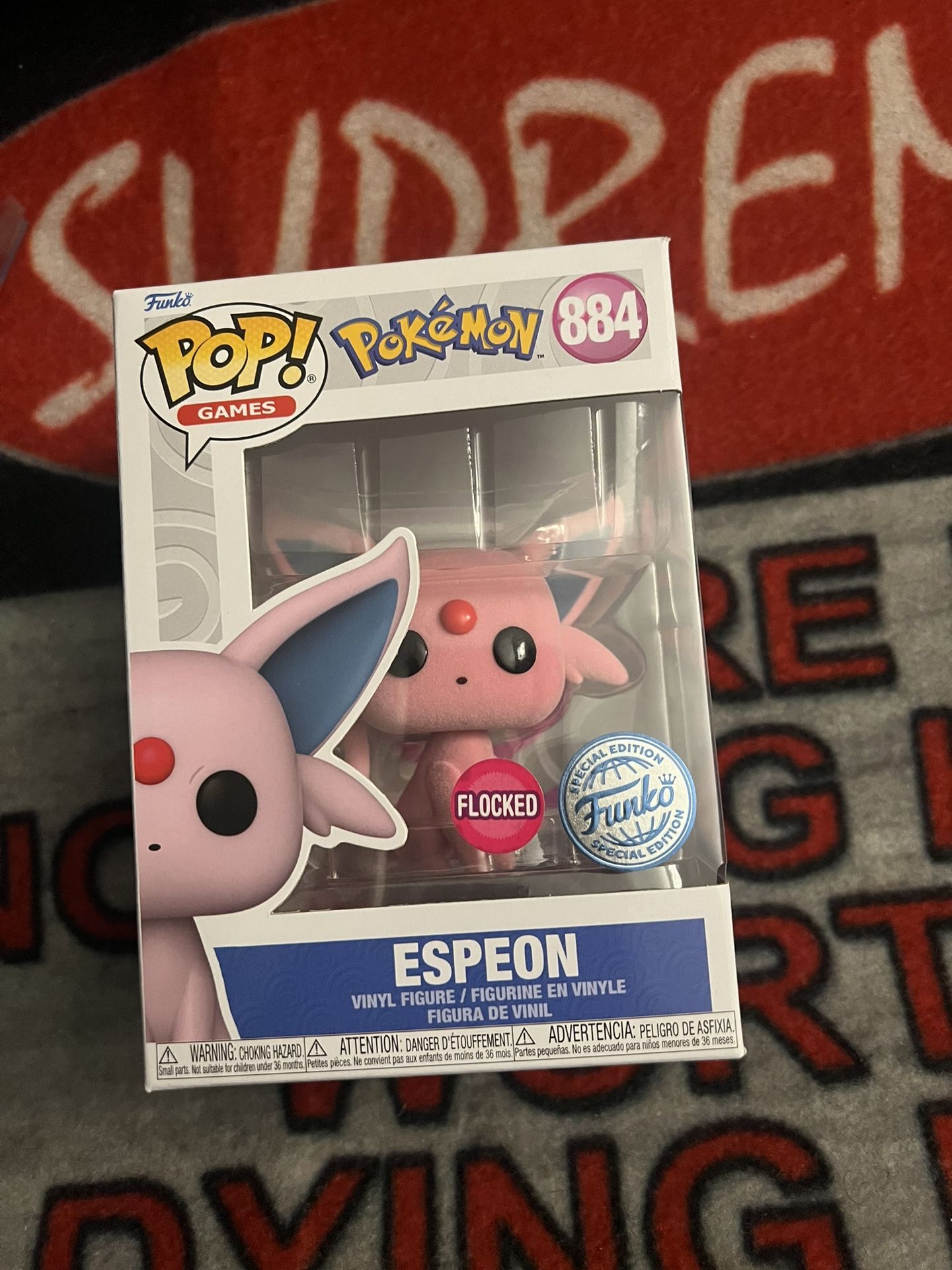 Funko Pop Pokemon Espeon 884 FLOCKED Amazon Exclusive