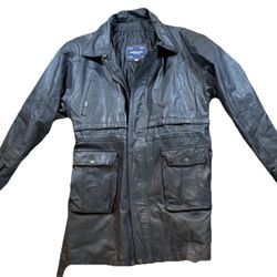 Leather Jacket Trench Coat Men’s Large