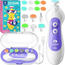 Electric Baby & Adult Nail Clipper Trimmer 6 in 1 with LED & 6 Grinding Heads