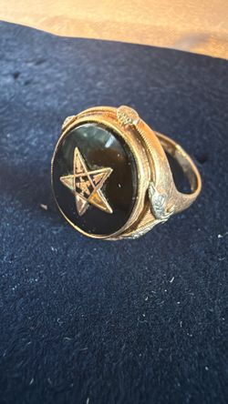 Vintage 14kt Gold Art Deco Black Onyx Ring Size 5