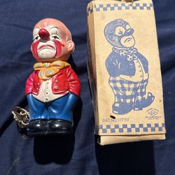 Rare 1930s Celluloid Rubber Neck Dancing Clown