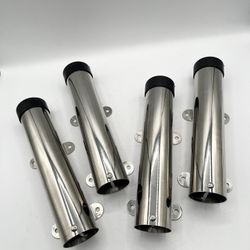 (4 pieces) Stainless Steel Side Mount Fishing Rod Holder, Wall Mount