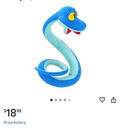 Blue Snake Plush, Bendable Cartoon Stuffed Snake, Soft Plush Body for Room Decor, Fan Collection & Animal Lovers