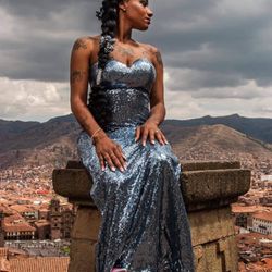 Blue Sequin Dress