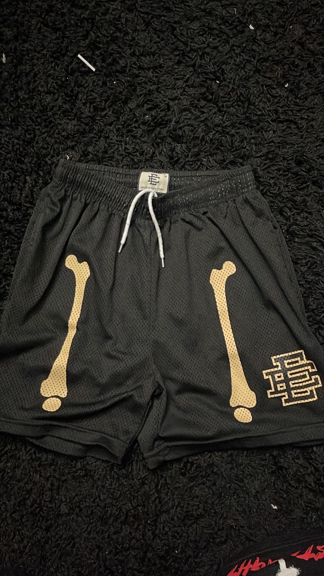 Black with creamish bone design eric emanuel shorts