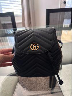 Calfskin Matelasse GG Marmont Flap Backpack Black