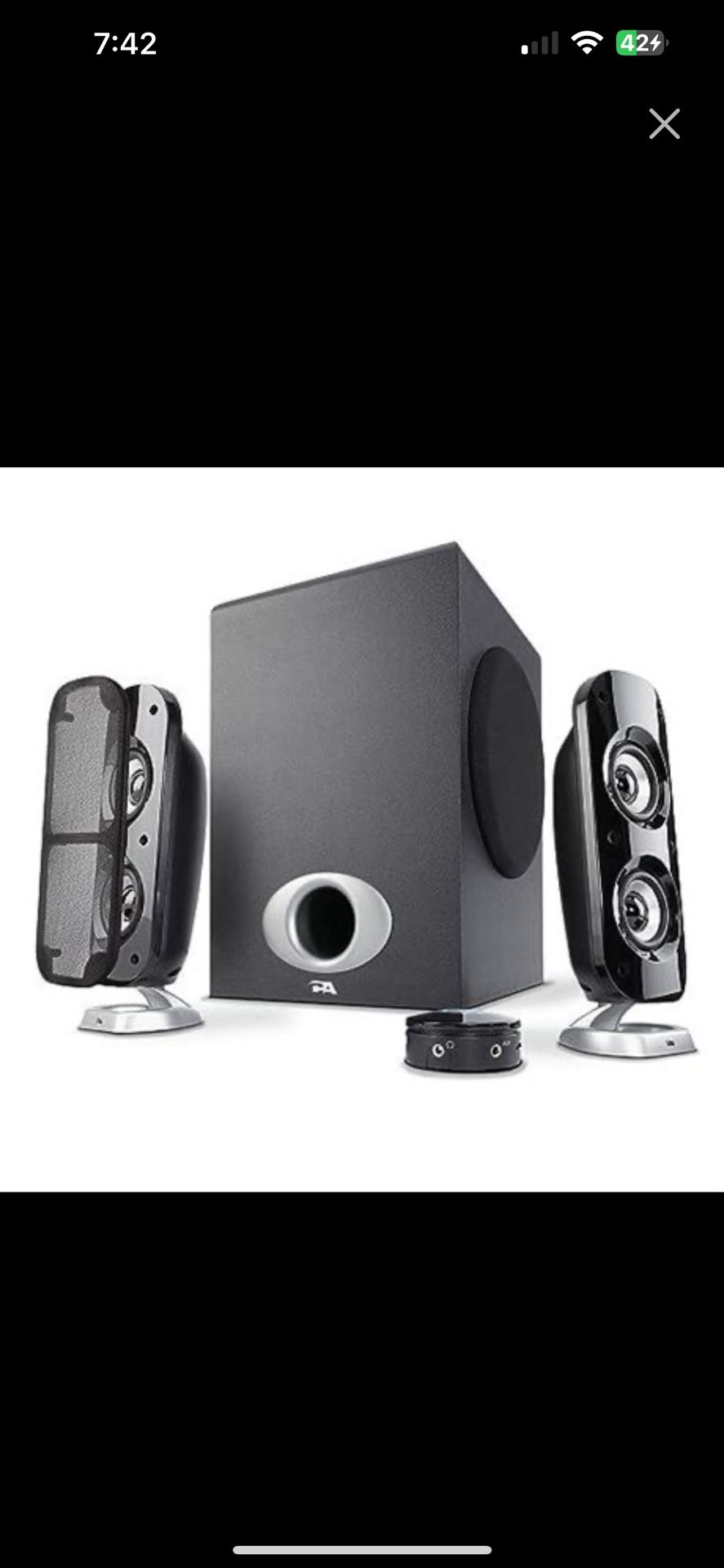 Multimedia Speaker System with Subwoofer, 80 Watts Peak Power, Strong Bass, Perfect for Music, Movies, and Games