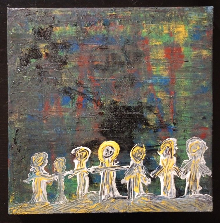 Original Abstract Artwork Painting 8" x 8" *40.00* Acrylic on Canvas Home Decor Art