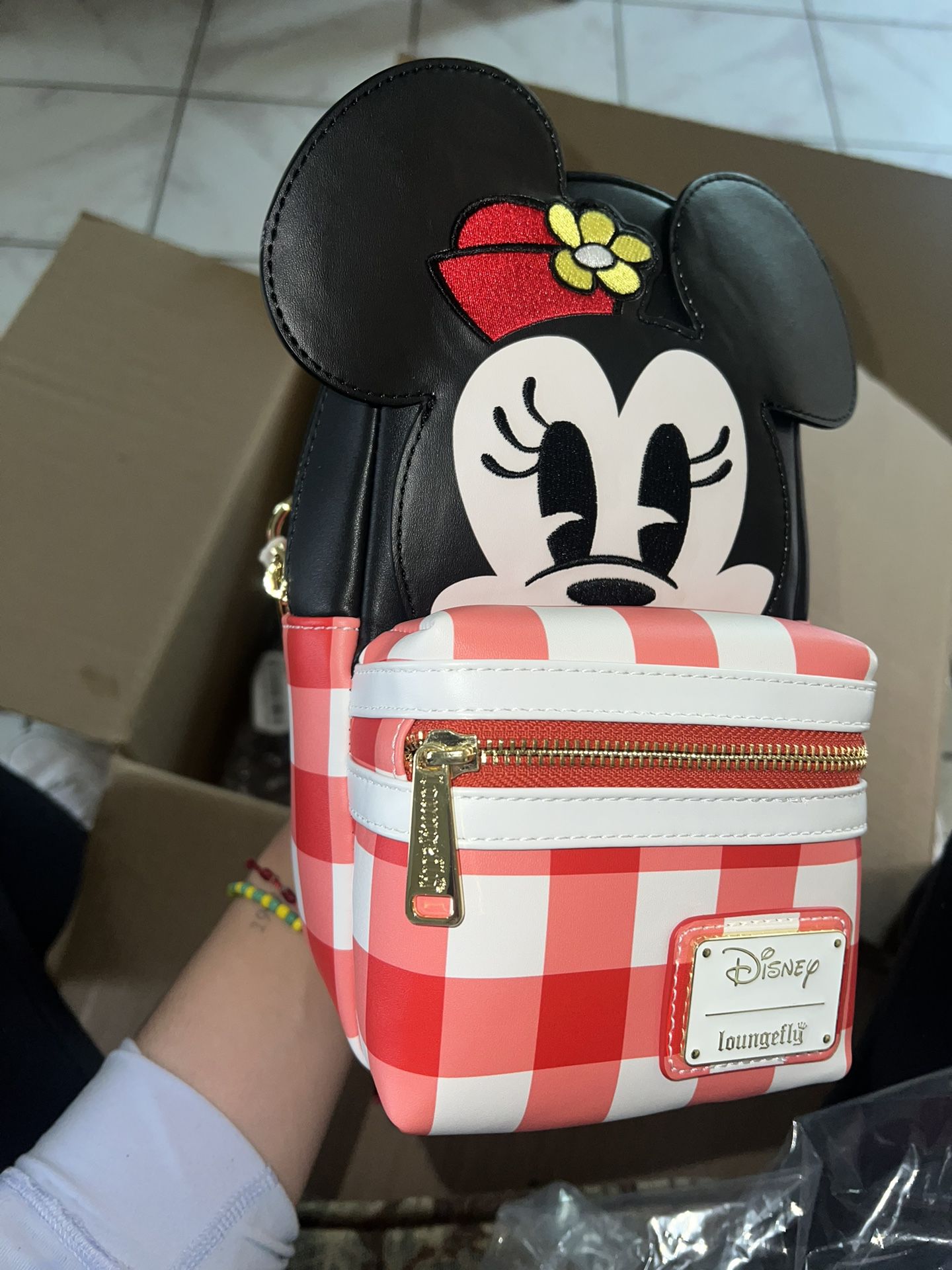 Minnie Mouse Picnic Blanket Cup Holder Crossbody Bag
