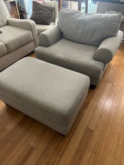 Oversized Armchair & a half with ottoman