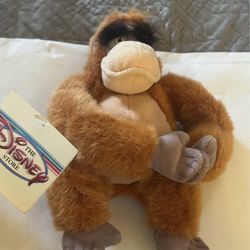 Vintage 90’s Disney Store King Louie Plush Bean Bag Doll Jungle Book NWT