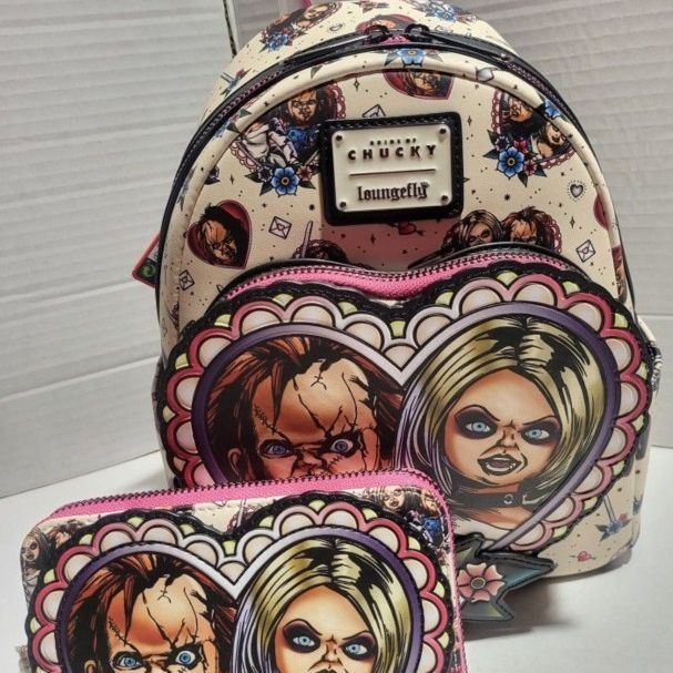 Loungefly Tiffany Valentine Leather Jacket Mini Backpack (NWT) Bride of Chucky Tiffany Cosplay Mini Backpack by Loungefly  main image 4