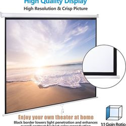 ZENY 120-80 And 75 inch manual drop-down projector screen, 1:1 indoor and outdoor projection screen,💥I have several sizes Read Description 💥