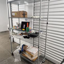Wire Storage Rack on Casters