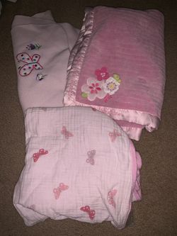 Three Baby Girl Blankets