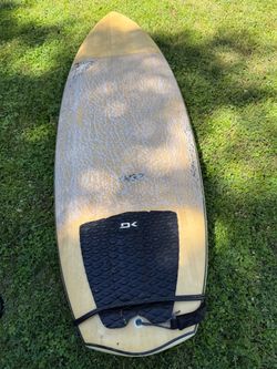 Used Surfboard with Traction Pad and Leash