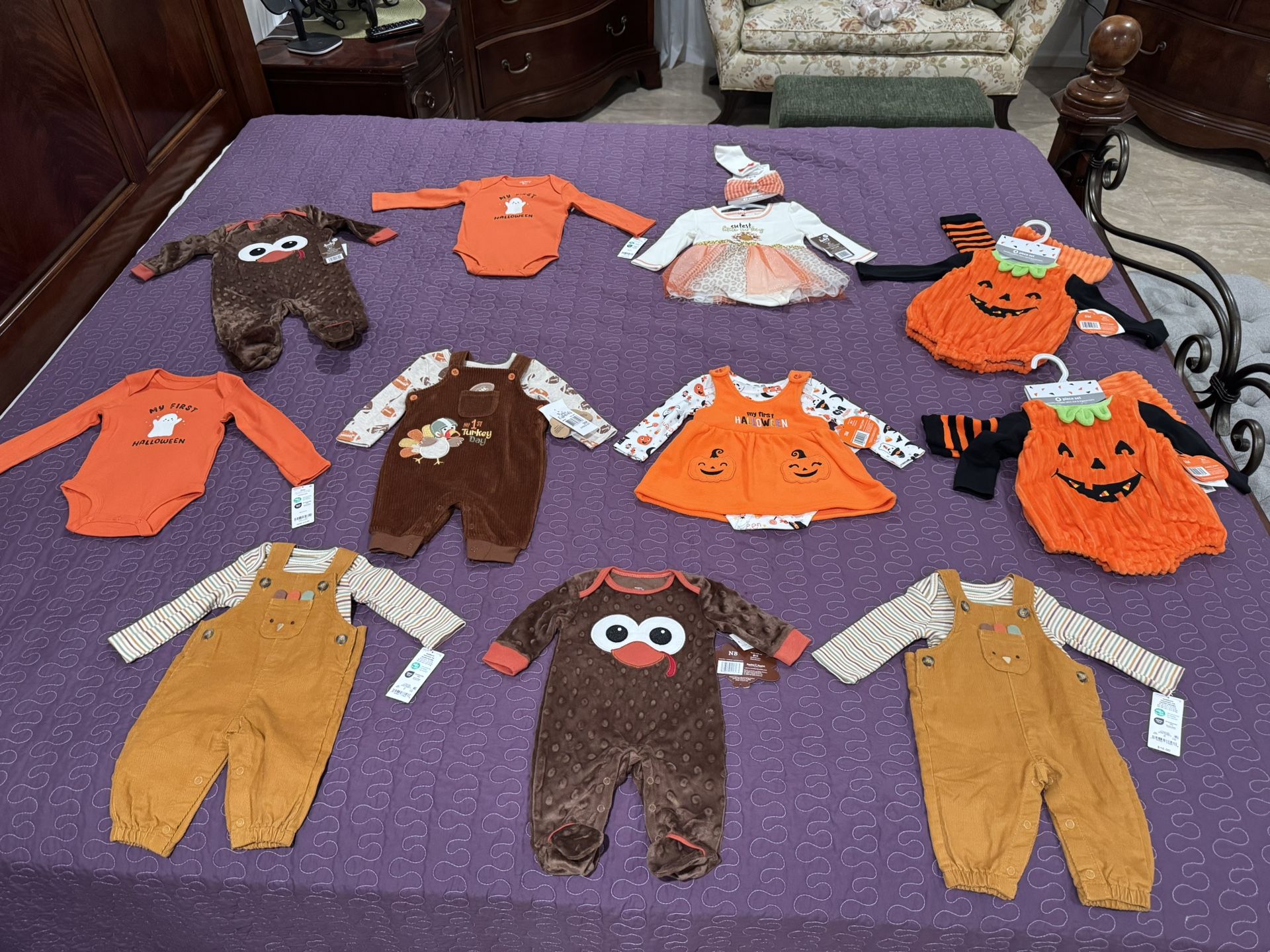 NB/9M Baby Halloween & Thanksgiving clothing $8 