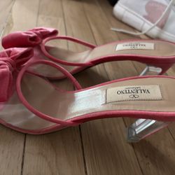 Valentino Open-Toed Heels w/Detachable Bow