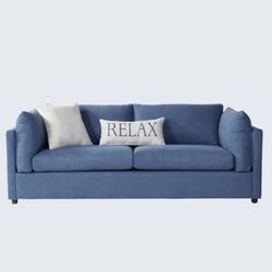 83.5” Square Arm Navy Sofa