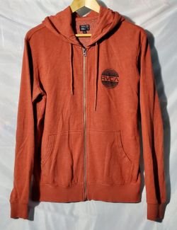RVCA Zip-Up Hoodie, Color Orange, Size S