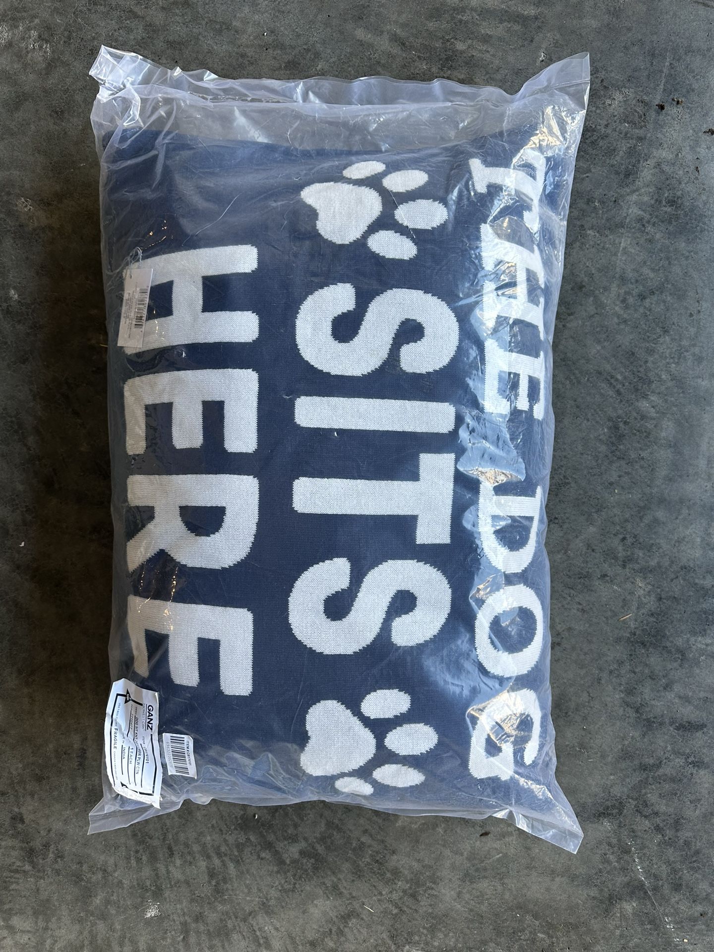 The Dog Sits Here Lumbar Knit 2 Pillows