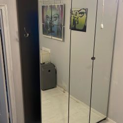  PAX / KAMMARTORP Wardrobe combination, mirror glass 39 3/8x23 5/8x93 1/8 "