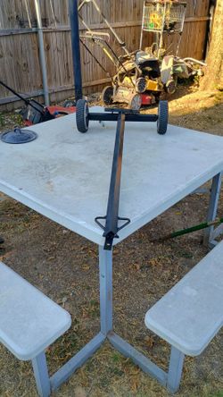 Homemade lawnmower sulky