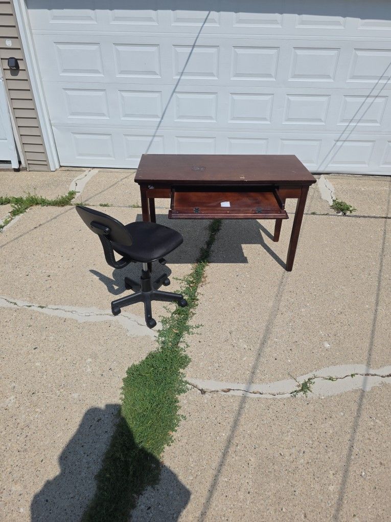 Desk And Rolling Chair For Sale