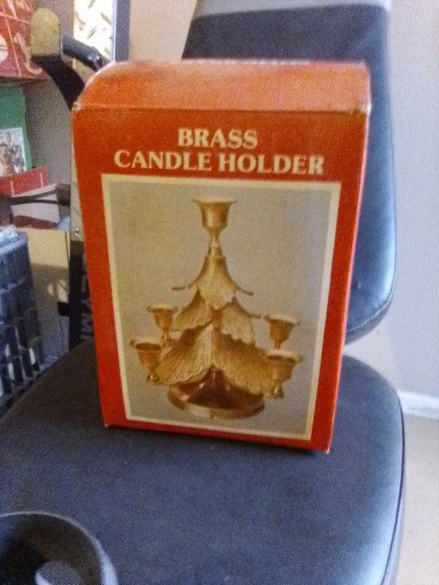 Christmas Tree Solid Brass Candle Holder