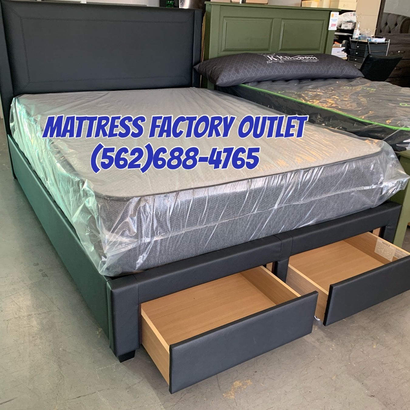 Queen Storage Bed Frame & Mattresses 