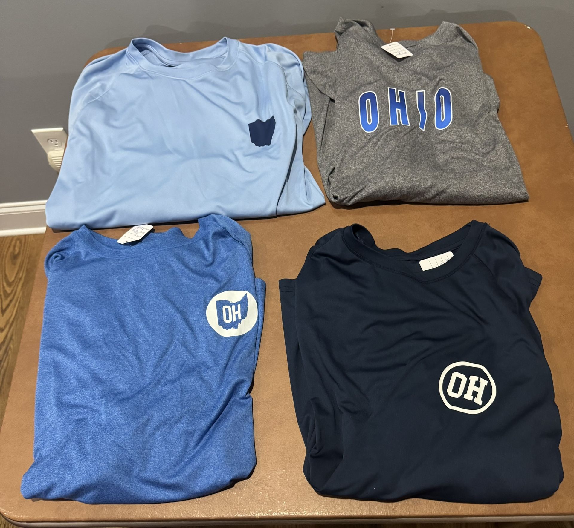 4-MensStateofMine Ohio LongSleeved Shirts-Colors: LtBlue/MedBlue/Navy Blue&Gray-Size: 2XL-$5.00 ea