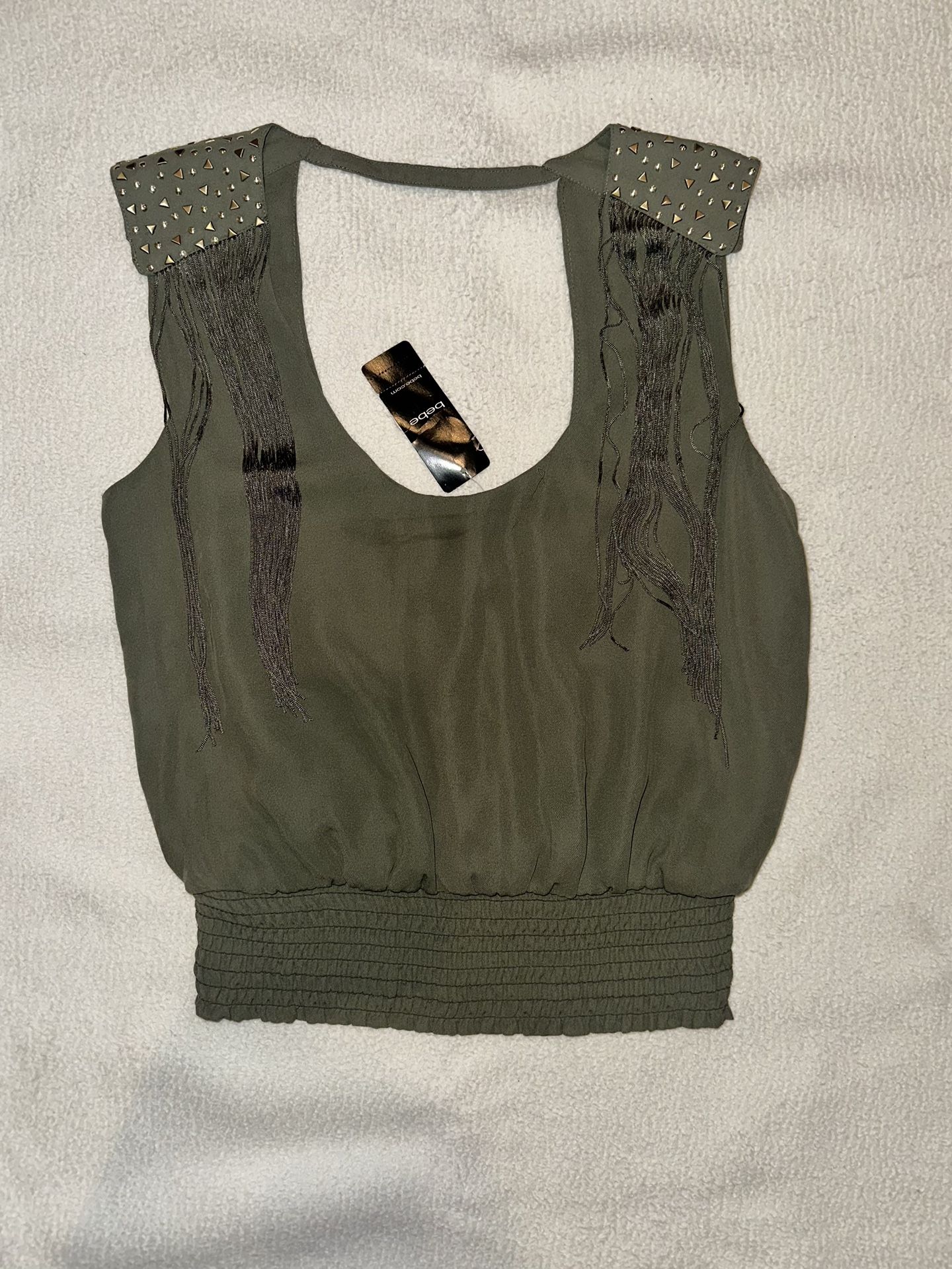 Bebe - XS - New With Tags - Army Green Top
