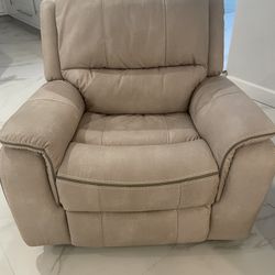 New Manual Beige Glider Recliners Set Of 2 