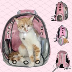 Pink-PetPack Adorable Bubble Carrying Bag for Small, medium dogs Cats, Space Capsule Pet Park, Hiking backpack, Airline Approved Travel Carrier 