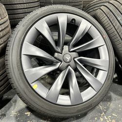 4X 20” 2026 Tesla Model Y Helix 2.0 Gray wheels Hankook EVO 255/40/20 TPMS 100%