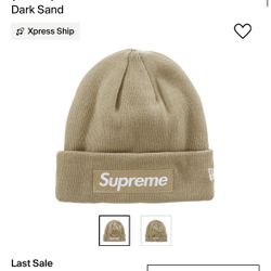 Dark Sand Supreme Beanie Box Logo 