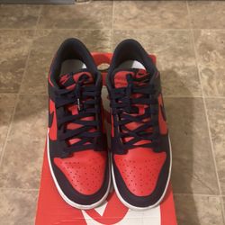Red Navy Dunks 