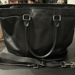 Coach Perry Business Tote - Black Leather, Authentic Tag