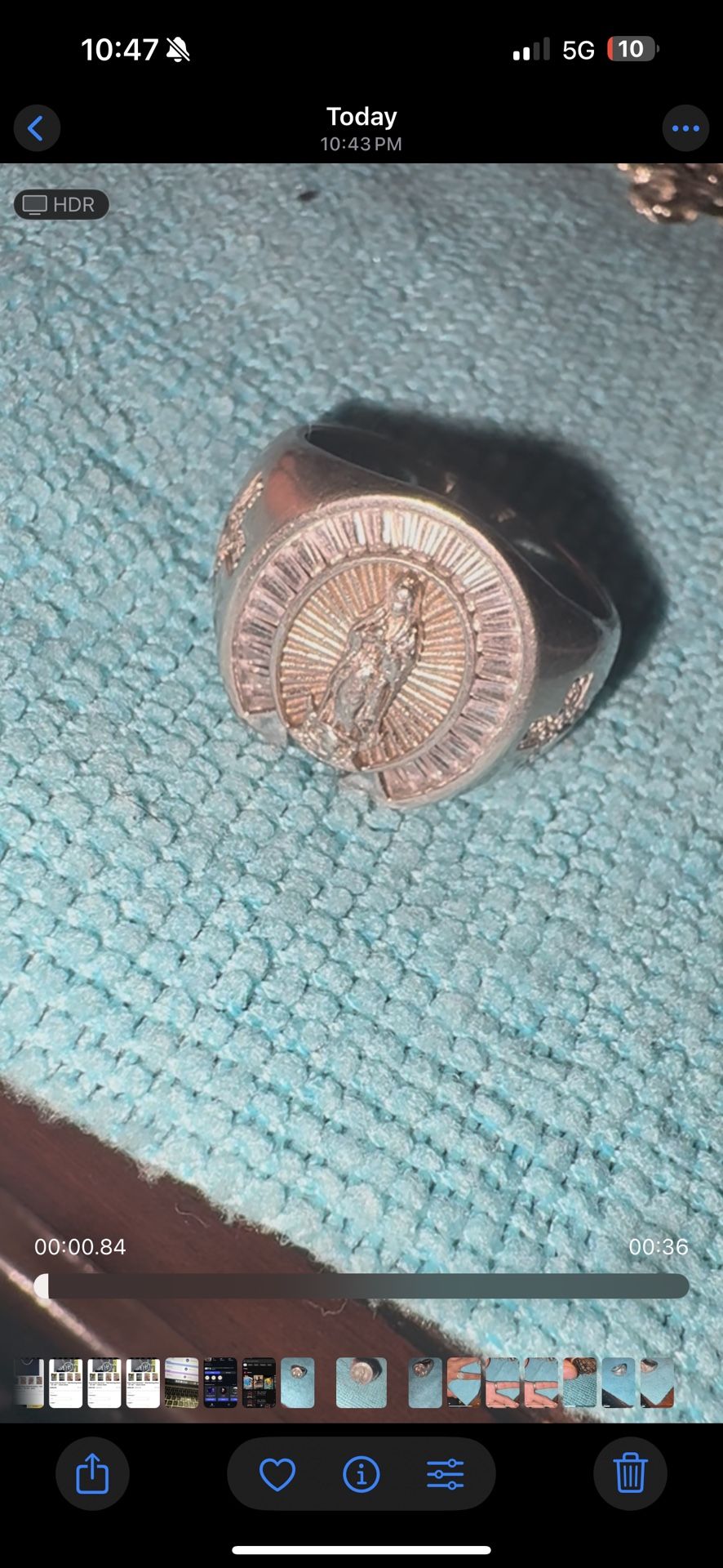 Virgin Mary Size 10 Silver Ring