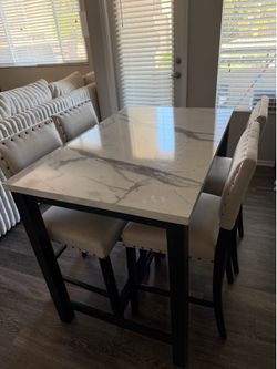 Marble design high top dining table