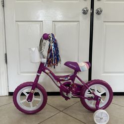 New PlayWorld Girl’s 12” Bicycle Training Wheels Purple Bike Ages 2-4