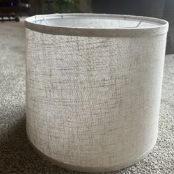 Elegant Cream Linen like tan Lampshade. 1’ wide
