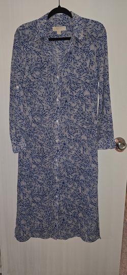 Michael Kors Top Floral Georgette Shirt Dress Size Small
