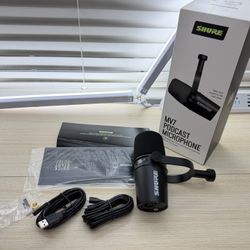 Brand New Shure MV7 USB Podcast Microphone for Podcasting, Recording, Live Streaming & Gaming, Built-in Headphone Output, All Metal USB/XLR SKU449-S1