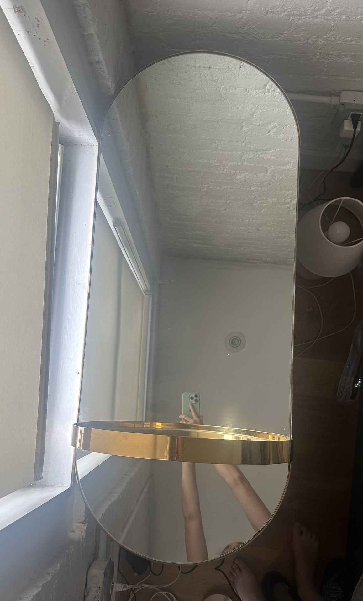 Gold Mirror With Shelf
