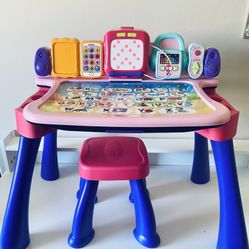 Vtech 4 in 1 sale activity desk pink